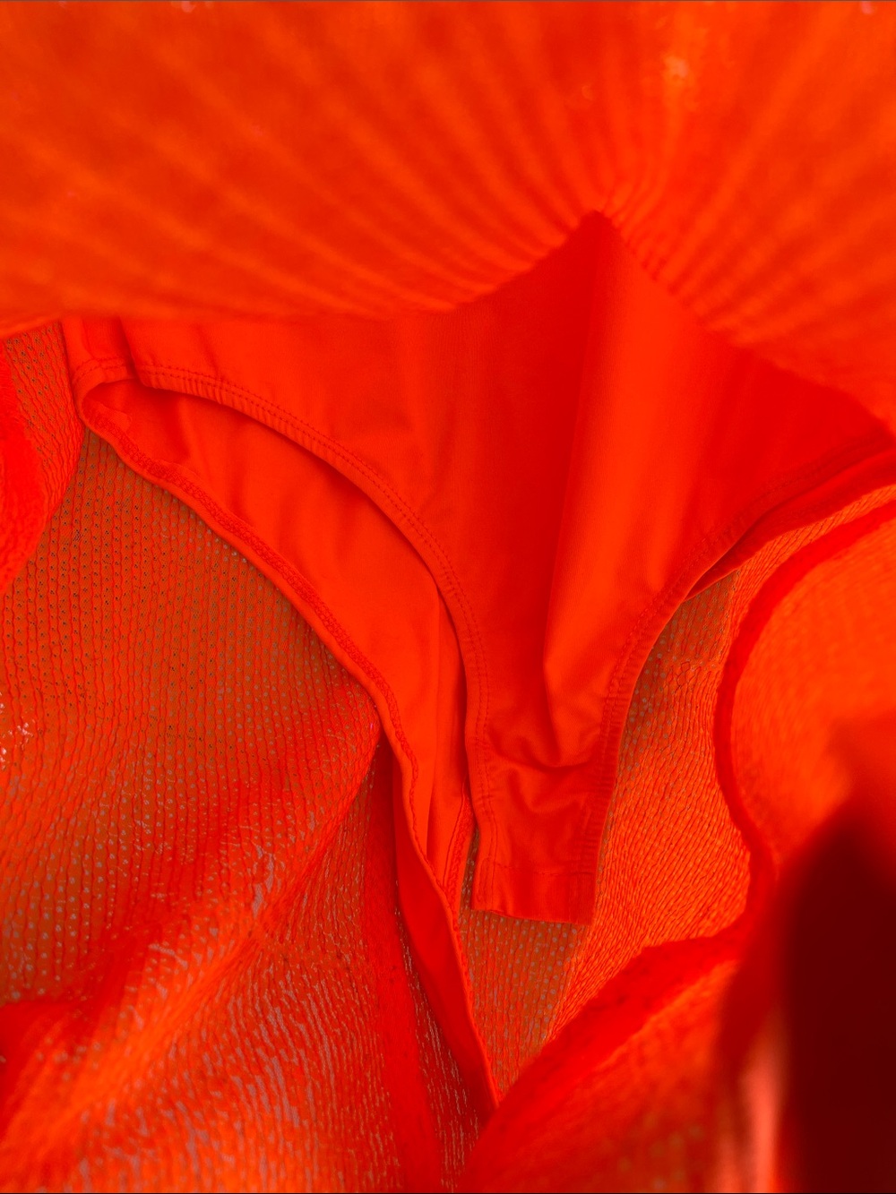 AKIRA Neon Orange Sequin Deep V Long Sleeve Gown - Picture 4 of 5